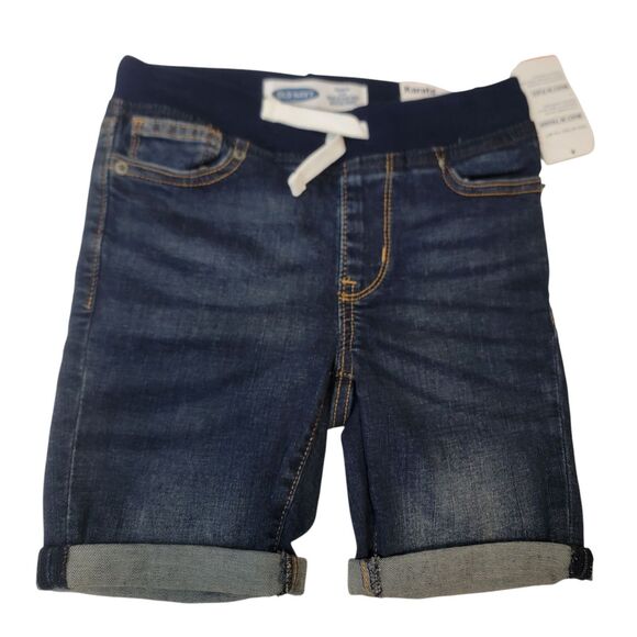 Old Navy Shorts Boys Small Blue Karate Slim Jean Shorts NWT Stretch - Picture 1 of 8